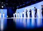 Encuentro. El debate electoral entre los siete presidenciables se desarrolló en las instalaciones de Ecuador TV, en la ciudad de Quito.
