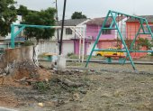 En el Parque de los Niños, de Guayacanes, se podaron los árboles y solo quedan pedazos de troncos.