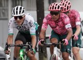 Jefferson Cepeda (i), del Caja Rural, y Jonathan Caicedo (d), del EF Education-EasyPost, son los representantes ecuatorianos en la Vuelta a España.