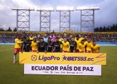 Quito, 13 de agosto de 2023. Partido por Liga Pro Bet593, La Sociedad Deportiva Aucas recibe a Liga Deportiva Universitaria en el Estadio Gonzalo Pozo Ripalda. API/JUAN RUIZ CÃ“NDOR ag-periodistas