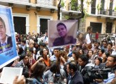 Familiares de David Romo en una de las primeras manifestaciones para exigir al Estado su búsqueda.