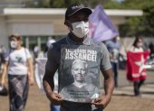 Fotografía de archivo de una protesta en favor de Julian Assange, en Brasil.