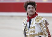 Actuación. El torero peruano Andrés Roca Rey, en Pamplona.
