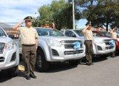 Material. La Policía recibió automotores y materiales para apoyo en la lucha contra la delincuencia.