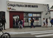 Resguardo. La unidad educativa que está ubicada en el noroeste de Guayaquil, fue intervenida por el repunte de hechos violentos.