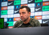 Xavi brindó declaraciones en rueda de prensa.