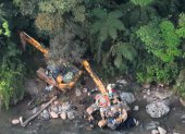 Operativos. Seis retroexcavadoras fueron destruidas en el interior del Parque Nacional Podocarpus.