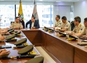 Acto. Este domingo, se celebró la primera reunión del mando institucional en la Policía Nacional.