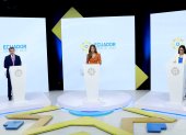 DANIEL NOBOA Y LUISA GONZÁLEZ, CANDIDATOS PRESIDENCIALES, EN EL ÚLTIMO DEBATE PRESIDENCIAL DEL 1 DE OCTUBRE |