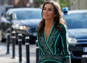 Letizia llegando a la cita en la que decidió rapear para llamar la atención de los medios.