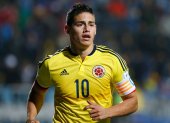 VIÑA DEL MAR, CHILE - JUNE 26: James Rodríguez of Colombia in action during the 2015 Copa America Chile quarter final match between Argentina and Colombia at Sausalito Stadium on June 26, 2015 in Viña del Mar, Chile. (Photo by Gabriel Rossi/LatinContent/Getty Images)