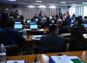 Comisión Parlamentaria Mixta de Investigación (CPMI) hoy, durante la sesión de debate para la votación del informe final de la comisión que investiga los actos antidemocráticos del pasado 8 de enero de 2023 en el Senado Federal