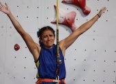 La tricolor Andrea Rojas obtuvo la medalla de bronce en escalada.