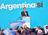 El candidato presidencial Sergio Massa habla tras conocerse los resultados de la primera vuelta de las elecciones argentinas.