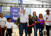 Acto. El presidente Guillermo Lasso en la entrega de 503 viviendas en la provincia.