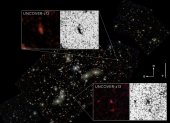 Imagen de la segunda y la cuarta galaxias más lejanas observadas, en el cluster de Pandora.