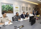 Dirigentes bananeros y personal de la Policía y el SRI dio a conocer el inicio de una campaña para frenar la compra de insumos robados.