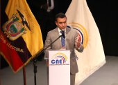 Evento. El primer discurso como presidente electo con credenciales de Noboa duró algo más de siete minutos.