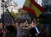 Manifestación multitudinaria contra la amnistía en la Plaza de Cibeles de Madrid