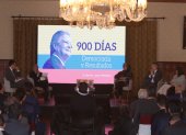 Presentación. El informe de labores del presidente se presentó en el salón de banquetes de Carondelet ministros, gobernadores, embajadores...