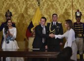 El presidente de la República, Daniel Noboa, en el Salón Amarillo.