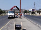 Trabajos. El Municipio de Daule intervino en la vía. La ciudadanía en Villa Club esperan que también se los escuche.