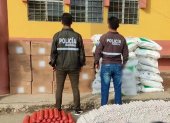 Incautación. El material explosivo que decomisaron miembros de la Policía Nacional y de las Fuerzas Armadas.