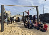 Rafah. Ashraf y su familia se han quedado tres veces sin casa.