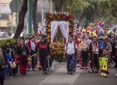Payasos participan en la XXXI peregrinación anual a la Basílica de Guadalupe, en Ciudad de México (México).
