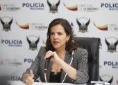 La dirigente de Construye María Paula Romo aparece en una actividad cuando era ministra de Gobierno en el mandato de Lenín Moreno.