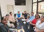 Directivos de la Federación Médica Ecuatoriana en reunión de trabajo en agosto de 2023 con la Coordinación Zonal 8 de Salud y la Federación de Gremios Organizados de la Salud de la Provincia del Guayas, para concretar acciones ante el Fenómeno de El Niño.