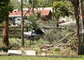 Queensland. Un coche dañado por árboles tras una tormenta.