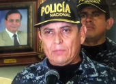 César Zapata, comandante general de la Policía Nacional, durante rueda de prensa.