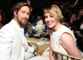 Evento. El actor Ryan Gosling junto a la directora de cine Greta Gerwig.
