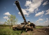 Un tanque ruso abandonado cerca de Járkov.