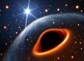 mpresión artística del sistema, suponiendo que la estrella masiva compañera sea un agujero negro