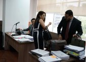 Diligencia. El lunes se instaló en la Corte de Pichincha el juicio en contra de la exjueza María Belén Domínguez.