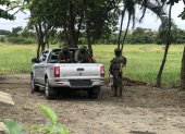 Militares resguardan la zona del hallazgo y sus alrededores.