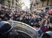 La protesta reunió a cientos de ciudadanos italianos y de origen palestino.