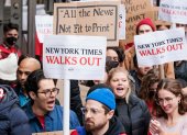 Medida.- Una de las huelgas de periodistas en Estados Unidos.