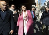 La reina Letizia a su llegada al debate sobre la industria del cine en el que participan los cineastas Martin Scorsese y Rodrigo Cortés.
