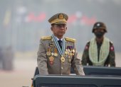 El líder de la junta militar, Min Aung Hlaing, en una de sus recientes apariciones públicas.