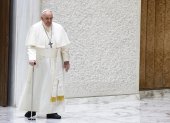 El papa Francisco a su llegada a la audiencia general,