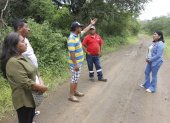 Comuneros. Habitantes y autoridades de Simón Bolívar en el sector de la ‘planchada’, donde aseguran que se construirá la cárcel de máxima seguridad. Terrenos que, afirman, son de comuneros, en su mayoría.