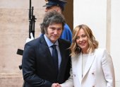 La primera ministra italiana, Giorgia Meloni, y el presidente argentino, Javier Milei.