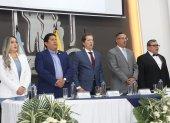 Milena Charfuelan, subdirectora general del IESS desde la anterior administración, es ahora también directora general encargada. En la foto de octubre de 2023, junto a otras autoridades.