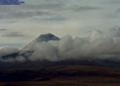 Por la quebrada de Agualongo es por donde descienden los lahares secundarios del volcán.