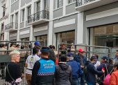 Algunas de las vallas se colocaron entre las calles Mejía y Venezuela, Centro Histórico de Quito.