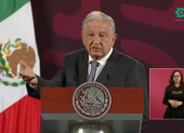 Andrés Manuel López Obrador en su conferencia matutina del 10 de abril.