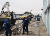 Los postes de luz fueron retirados por parte de CNEL